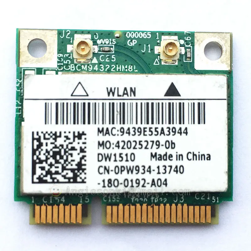 

DW1510 300M 802.11n 2.4/5G Pci-e 1X~16X PC 6DB Antenna X2 Desktop WIFI WLAN CARD NETWORK ADAPTER BCM94322HM8L for Win 7/8 os XP