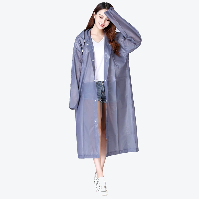 gray Keconutbear, Модный женский плащ EVA, утолщенный, водонепроницаемый, дождевик, для женщин, прозрачный, для тура, водонепроницаемый, дождевик, костюм - Цвет: gray