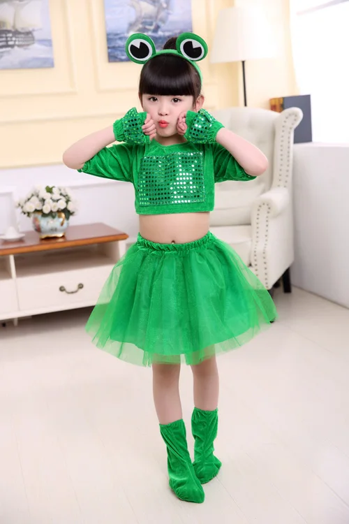 for Girl Детская одежда для сценического шоу, маскарадные костюмы для мальчиков или девочек с изображением лягушки из мультфильма, детская одежда для сцены для студентов - Цвет: for Girl