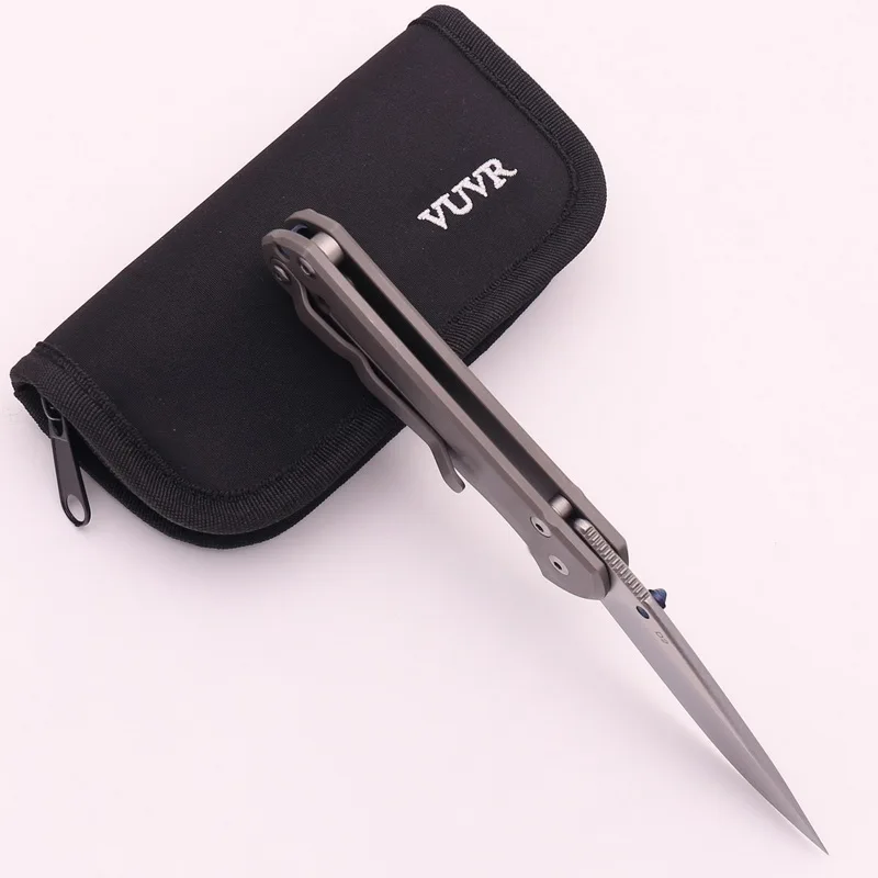 ЛОВОКУ Маленький складной нож для песка с лезвием D2, титановым сплавом ручки, карман для MT на открытом воздухе, кемпинг, охота, тактические ножи выживания.