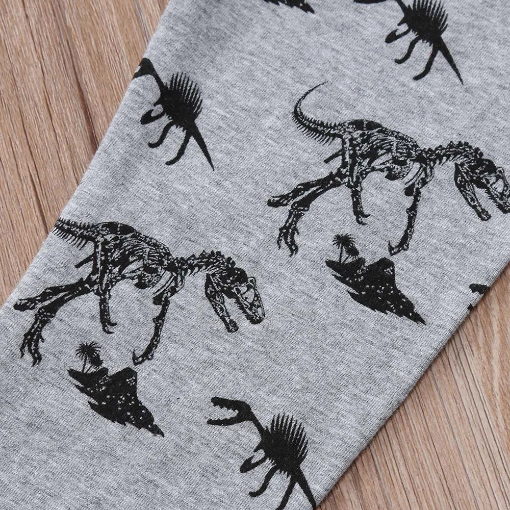 Эксклюзивная детская одежда топ с длинными рукавами и принтом динозавра для