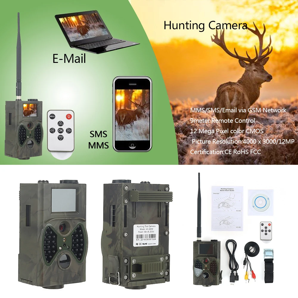 Камера видеонаблюдения для охоты на оленей 2G MMS GPRS GSM 12 МП 1080p|hunting trail camera|trail
