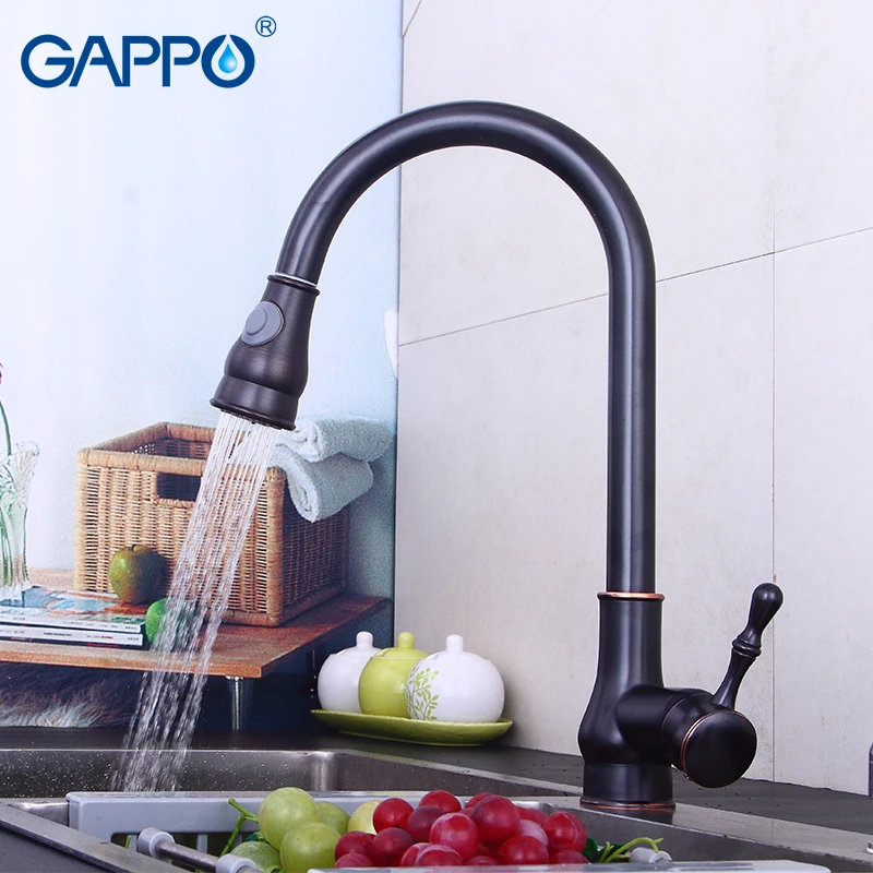 Gappo смесители для кухни черный выдвижной кухонный кран питьевой воды смеситель