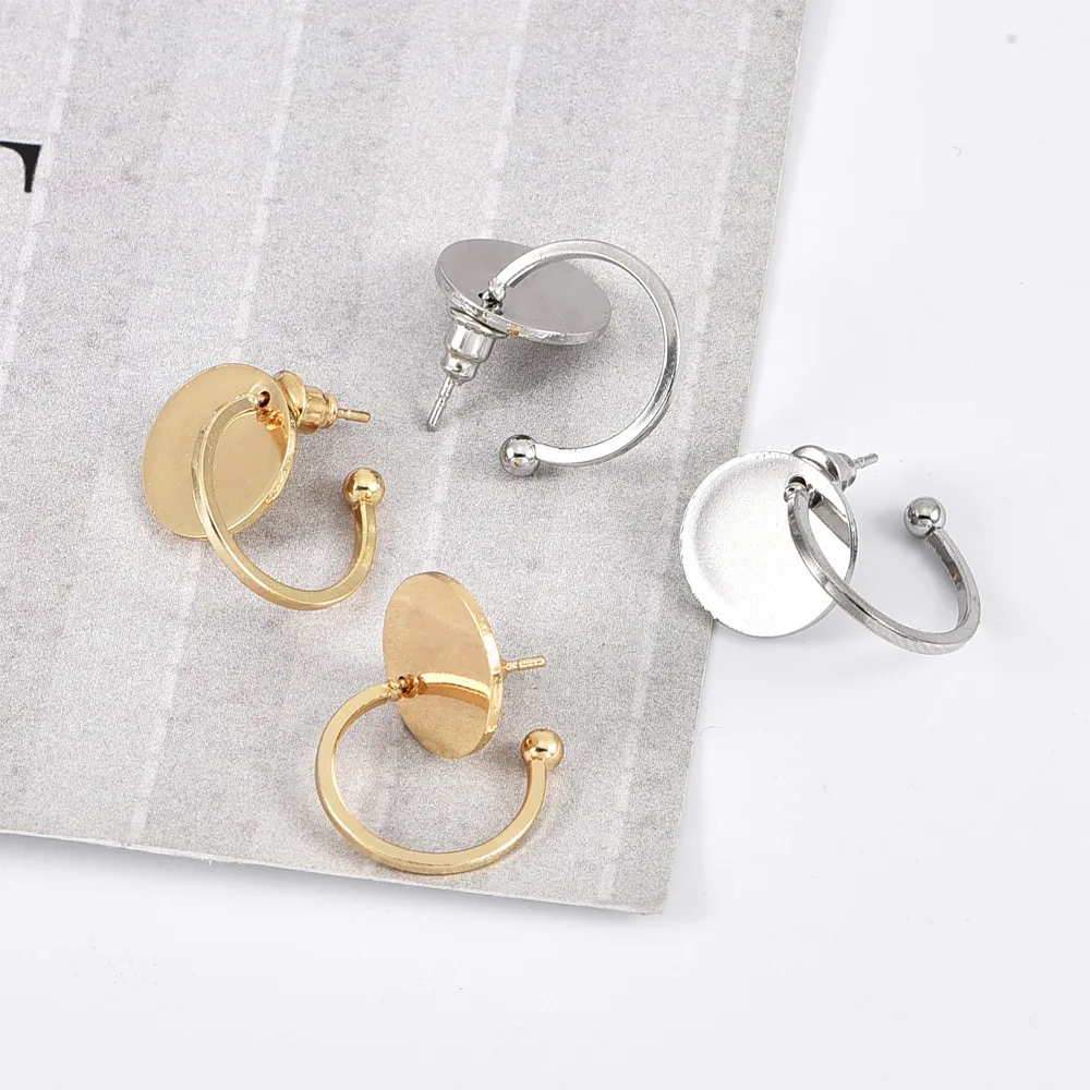Простые трендовые золотые серебряные геометрические маленькие серьги с