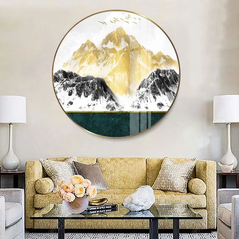 Crystal Mountain peak bird frame living room decorative painting luxury modern Nordic abstract paintings Entrance mural | Дом и сад