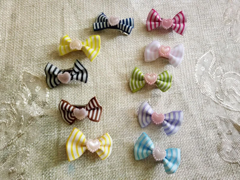 

Handmade Pet Puppy Dog Cat Hairpin Cute Hair heart Bows Dog Hair Clips Butterfly Supplies Pets Hair Accessories 100pcs