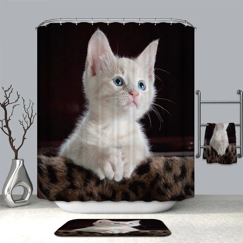 BK056 VOZRO Водонепроницаемый 3d Lovelycat декоративные занавески для ванной комнаты Bape Cortina Rideau De Douche Свадебные украшения Douchegordijn - Цвет: BK056