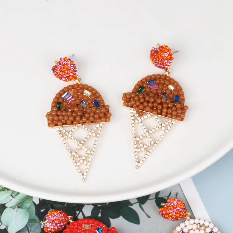 JURAN Ice Cream Earrings for Women Girls Party Drop Earrings Summer INS Trendy Drop Earrings Statement Wedding Jewelry