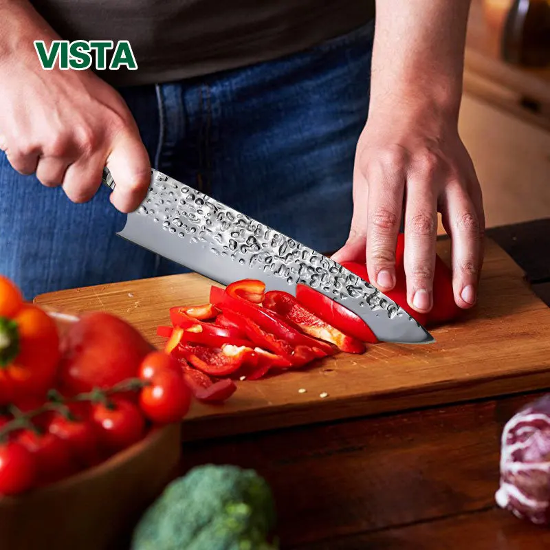 8 inch Kitchen Knife 7CR17 440C High Carbon Stainless Steel Japanese Chef Knives Meat Santoku Cleaver Pakka Wood Handle Chopper | Дом и сад