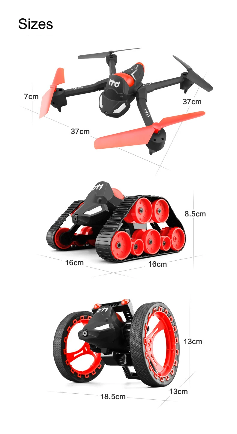 Радиоуправляемый Танк Bounce car H3 wifi FPV DIY 3 в 1 Безголовый деформационный воздушный Радиоуправляемый Дрон 2-мегапиксельная камера прыжки Танк автомобиль игрушки-Амфибии