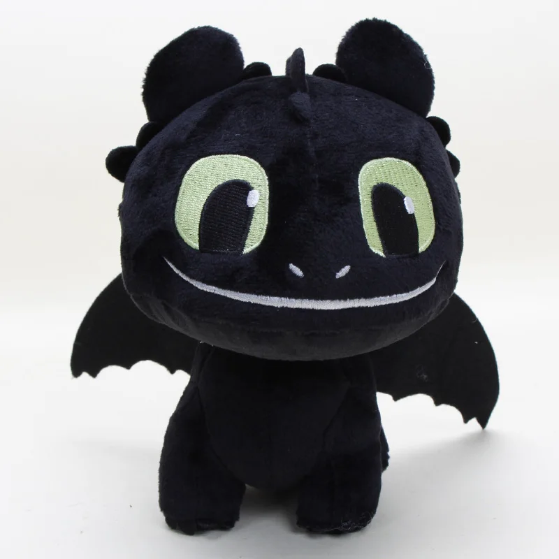 15cm black 15 см/23 см Как приручить дракона 3 плюшевые куклы Беззубик, ночная фурия светильник Fury Белый Дракон Мягкие плюшевые детские куклы - Цвет: 15cm black