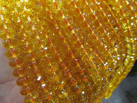 Оптовая продажа цитрин кварца rondelle DIY beadss граненые бусины abacuse желтый прозрачный