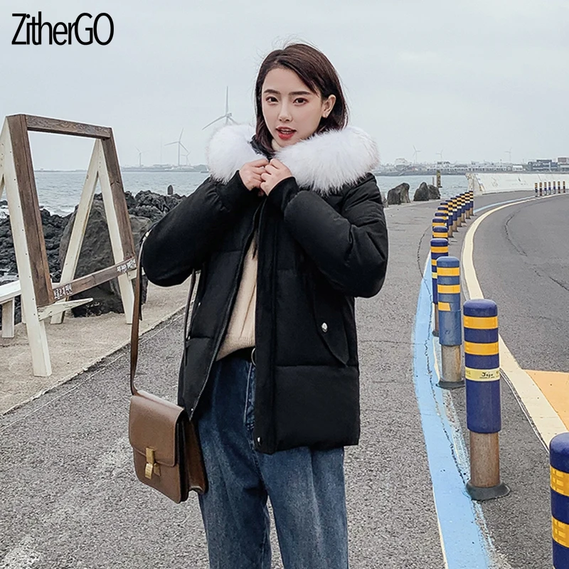 ZitherGo 2019 женские студенческие Стильные повседневные хлопковые пальто с капюшоном
