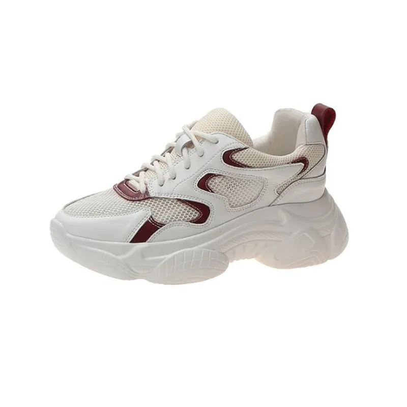 Чистая Пряжа Женские повседневные туфли новые летние на толстой подошве дышащая