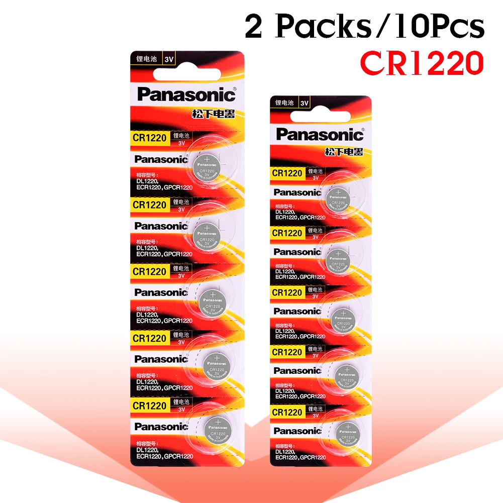 100% оригинальная CR1220 Кнопка 10 шт. Panasonic батарея для часов Автомобильный