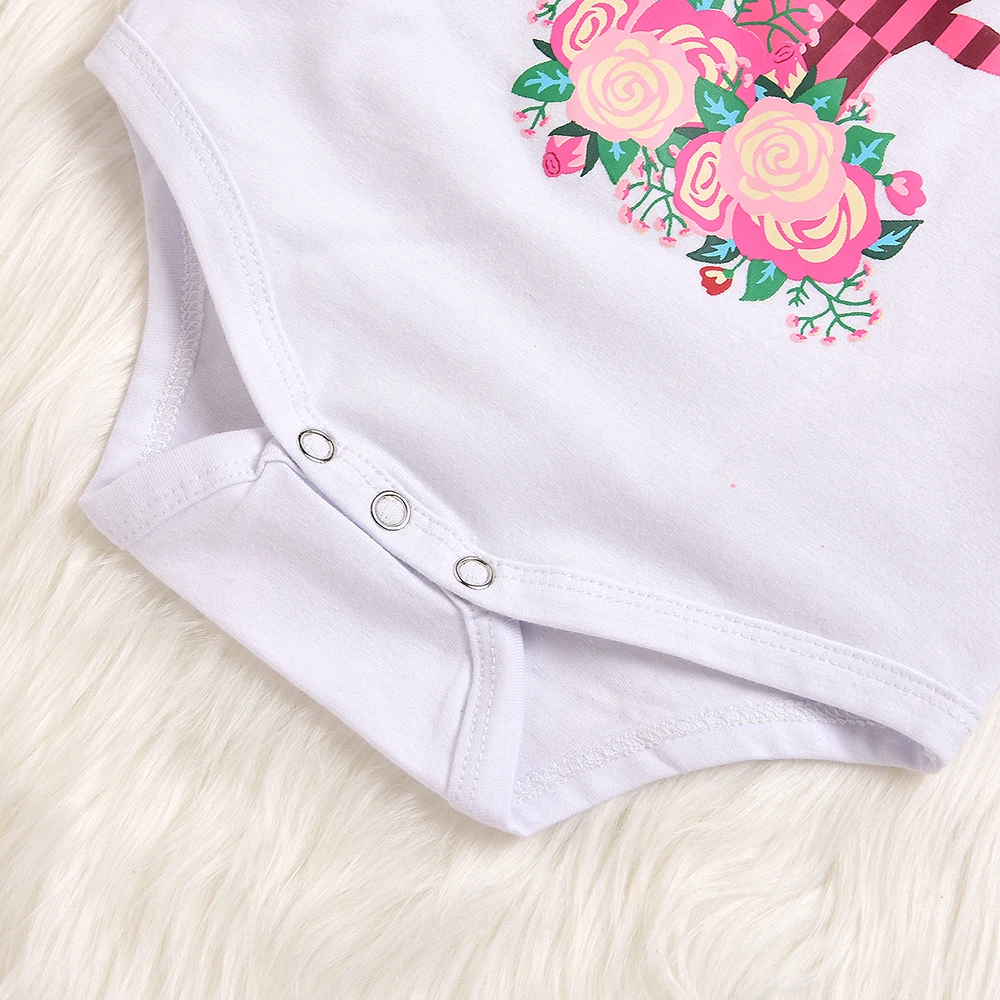 2018 3 шт. для новорожденных маленьких девочек голова оленя одежда спортивная топ +