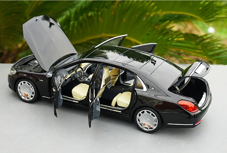 1/18 Почти настоящий S-Class литой под давлением игрушечный автомобиль модель белый серебристый назад мальчик подарки оригинальная коробка