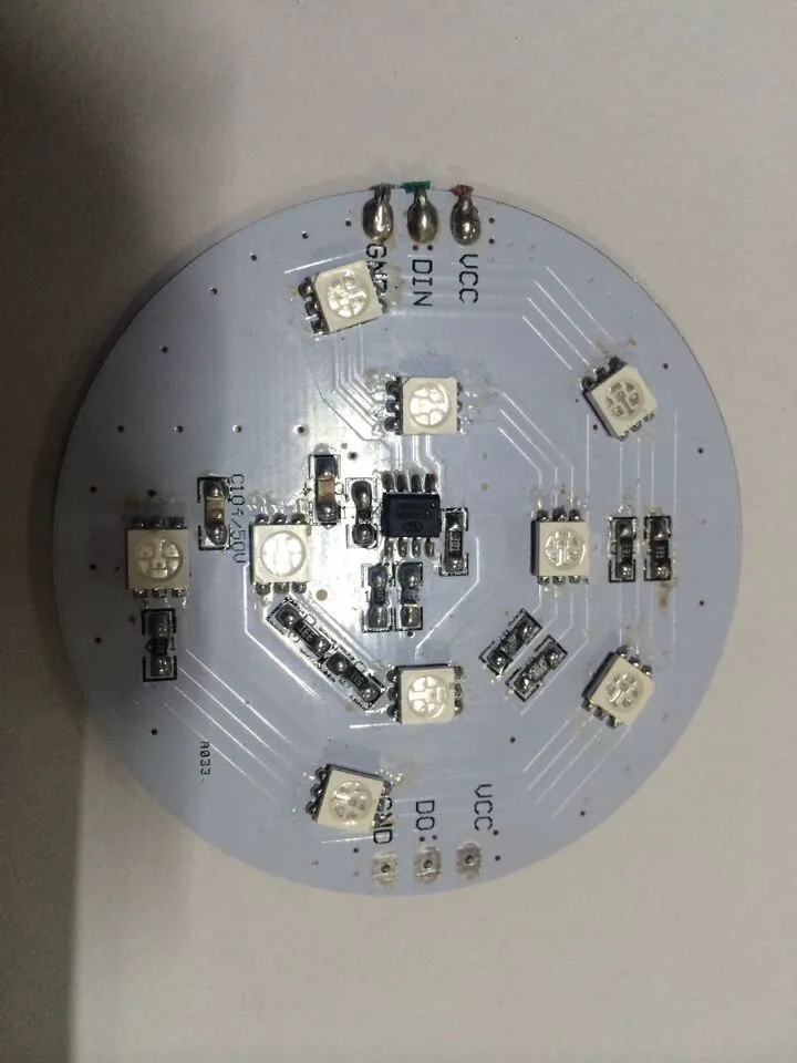 

DC24V UCS2903 адресный пиксельный PCBA, диаметр 62 мм; 2,16 Вт