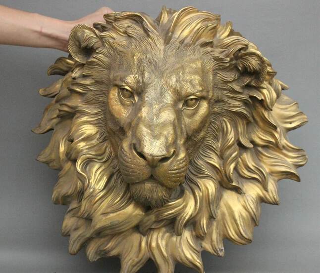 Оптовая продажа Заводская 16 китайская медная маска со злой головой льва из