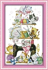 Набор для вышивки крестом Joy Sunday kitten, швейная машина, ручная работа, вышивка с таблицей