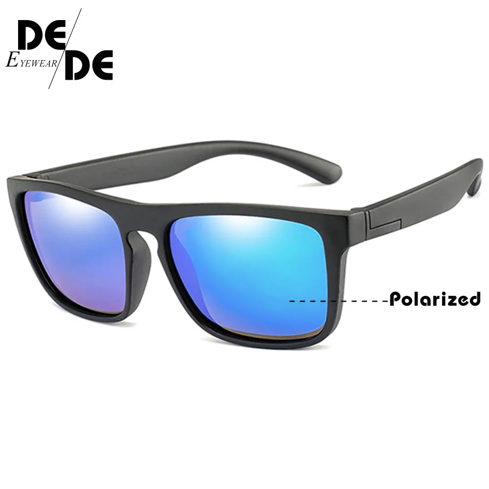 R03 black blue Очки детские Брендовые платья для маленьких девочек поляризованные солнцезащитный очки детские солнцезащитные очки гибкий безопасная оправа UV400 на день рождения рождественские подарки - Цвет линз: R03 black blue