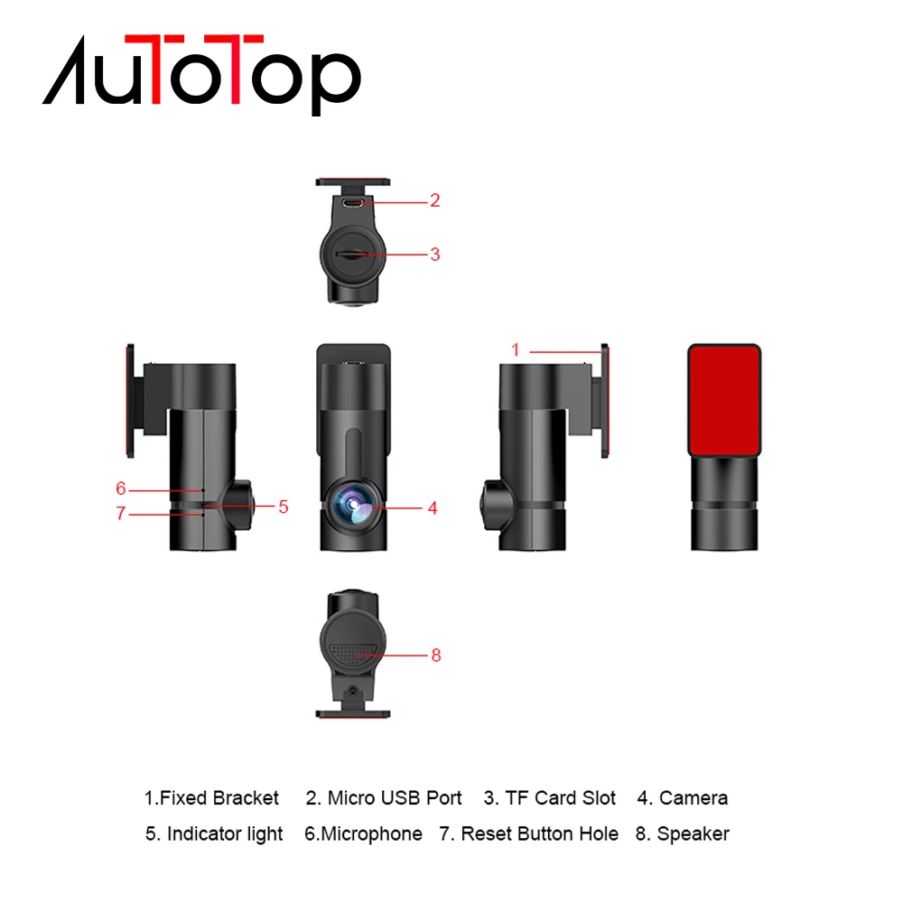 AUTOTOP G6 Full View HD 1080P WiFi Car Dash Camera Dashboard 360 degree Rotate Car DVR Driving Recorder G-sensor