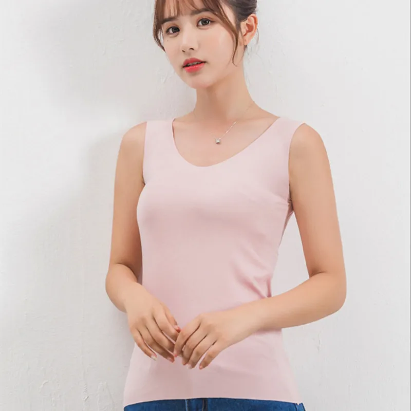 Супермягкая майка летний пикантный топ с U-образным вырезом бесшовная