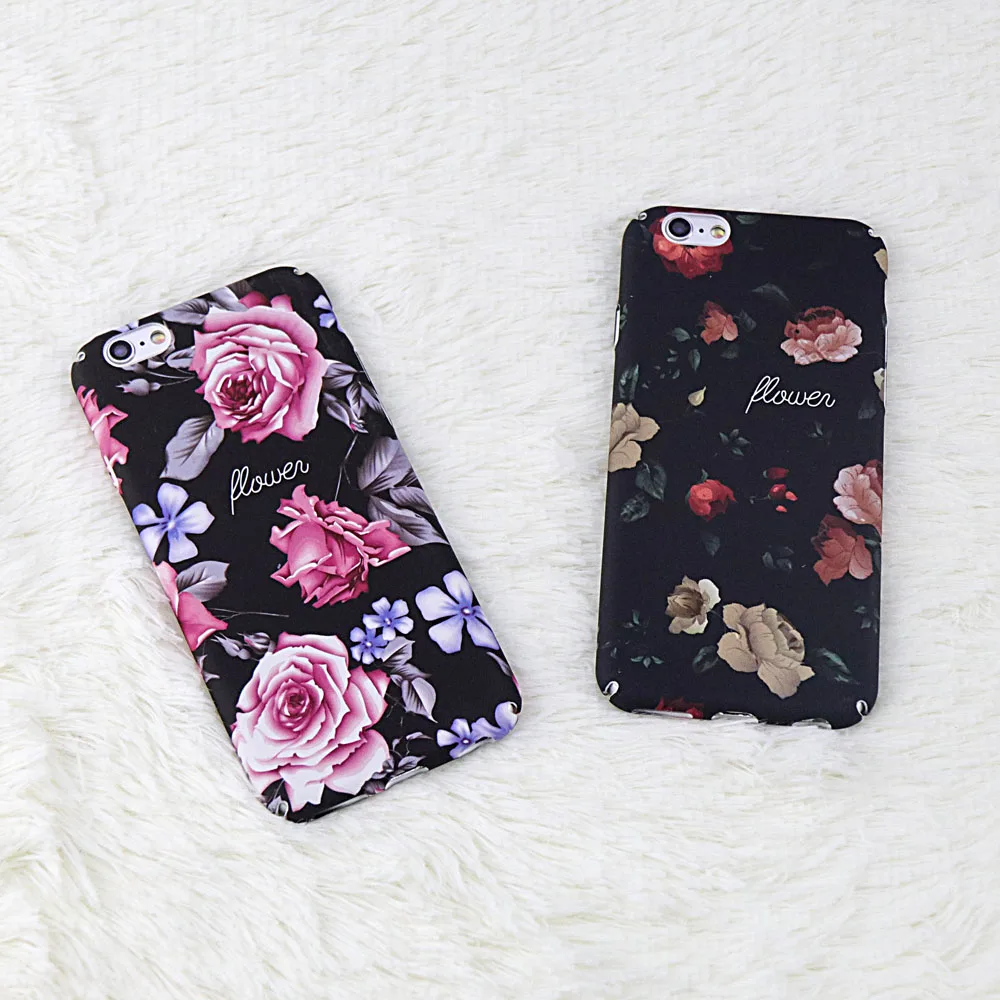 Retro Rosas Flower Floral Phone Cases For iphone 7 8 6 6S Plus Plants Leaf Hard Protect Back Cover Coque Fundas |