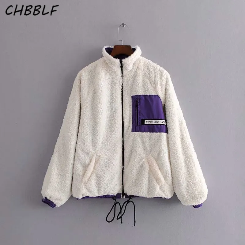 CHBBLF женская модная повседневная куртка с буквенным принтом, пальто с длинными рукавами, женская Свободная верхняя одежда HGH1725