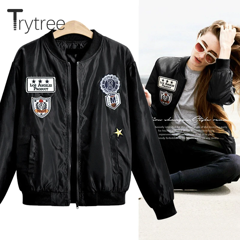 Женское пальто на молнии Ttytree черное повседневное армейское из полиэстера с