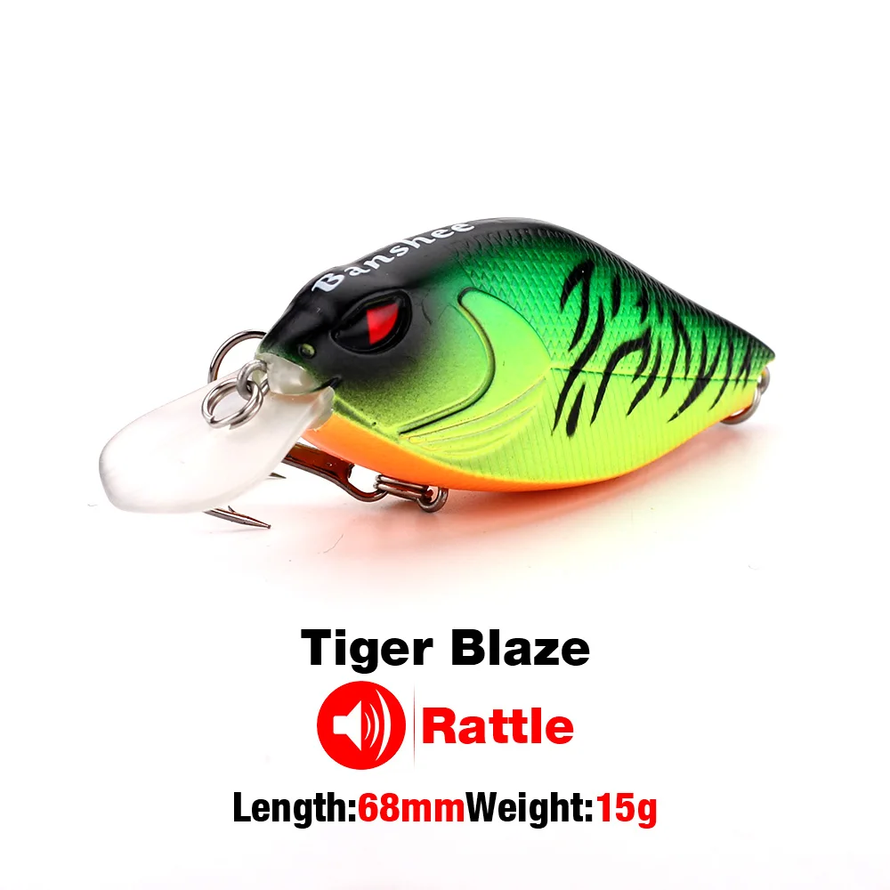 Tiger Blaze 167 Banshee 7 см 15/17. 5 г кренкбейты жесткая приманка для рыбалки кривошипно-басовый воблер погремушка звук Воблер для щуки плавающая искусственная приманка - Цвет: Tiger Blaze 167
