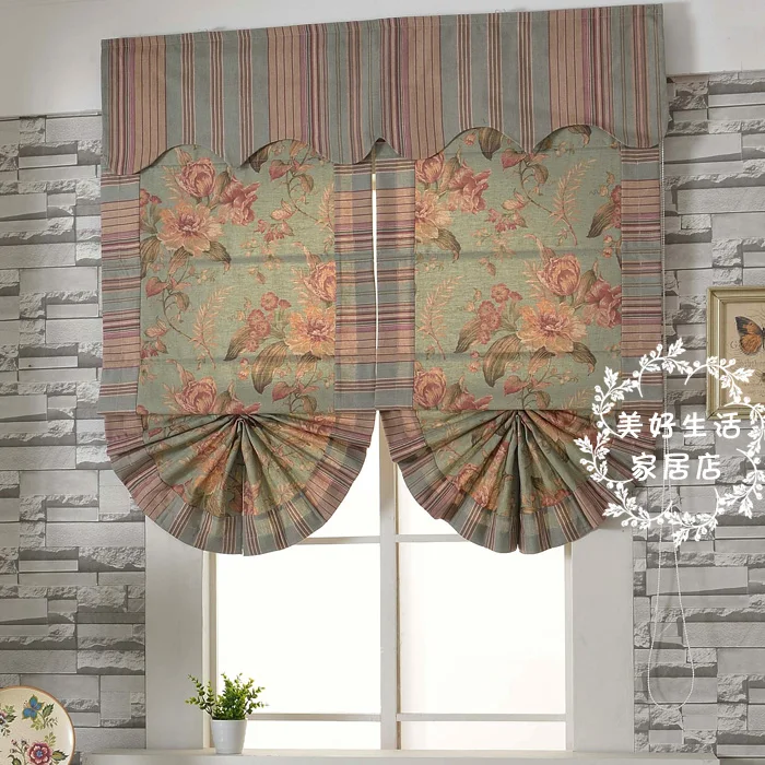 Занавески в римском стиле для гостиной спальни занавески форме веера цветы на