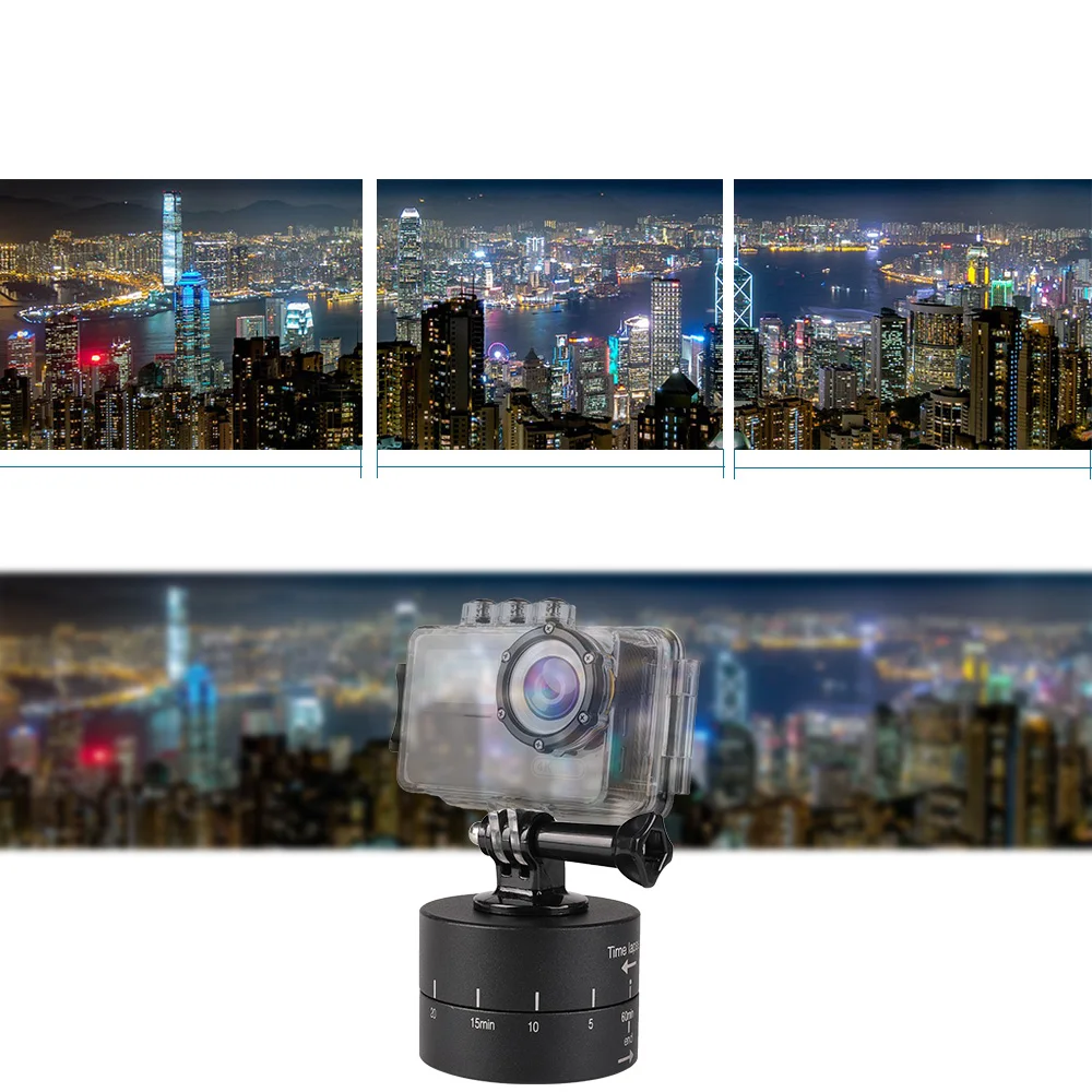GoPro аксессуары 60 120 минут панорамирование вращающийся промежуток времени