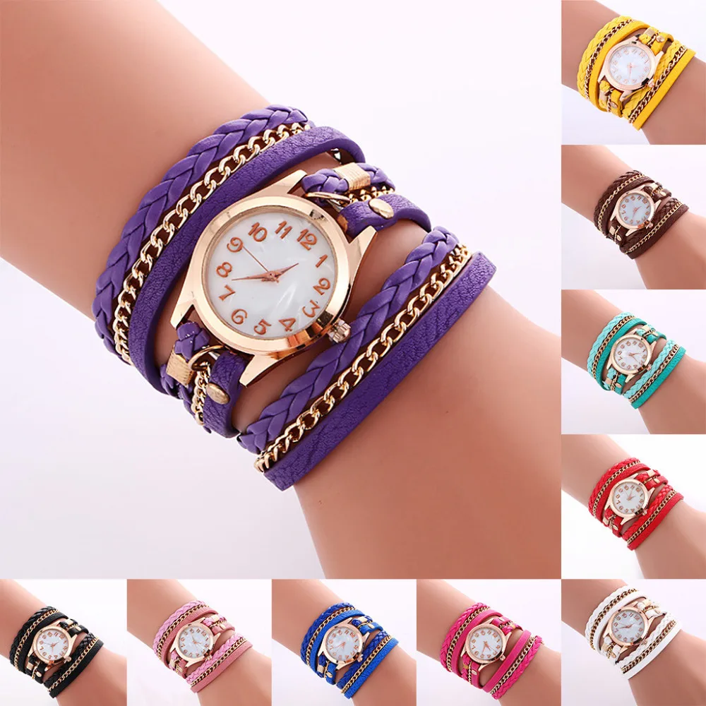 Новинка 2018 модные креативные часы для женщин высококачественные плетеный