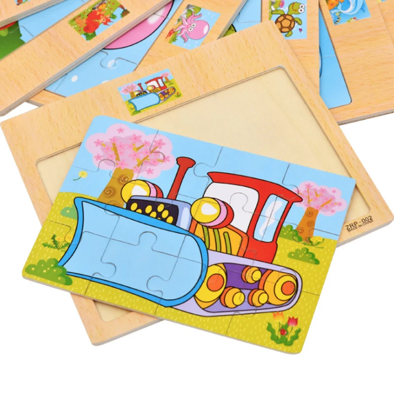 Деревянная игрушка-пазл на выбор деревянная доска для детей мультяшное животное