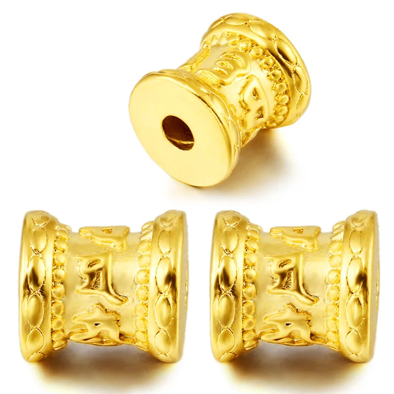 Новые бусины с мантрой из шести слов позолоченные аксессуары сделай сам 3D