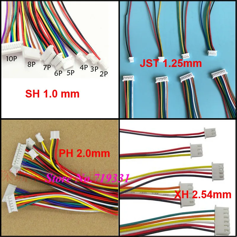 10 шт. коннектор JST SH ZH XH PH 1 0 мм 25 5 2 54 2/3/4/5/6/12 контактный с кабелем|connector 2.54mm|connector