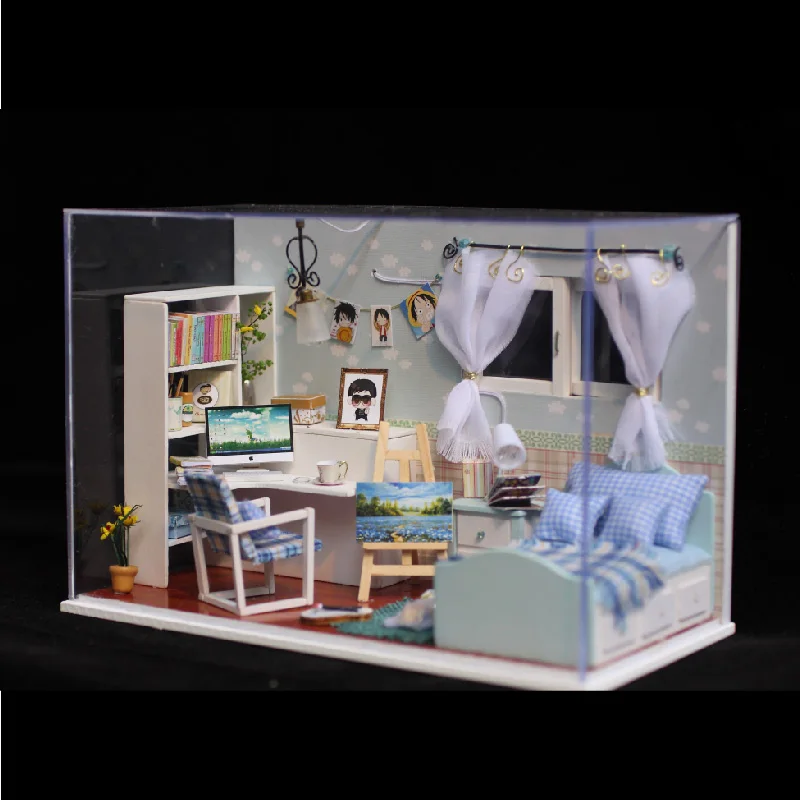 Красивый Кукольный дом сделай сам деревянная коробка для миниатюрной комнаты