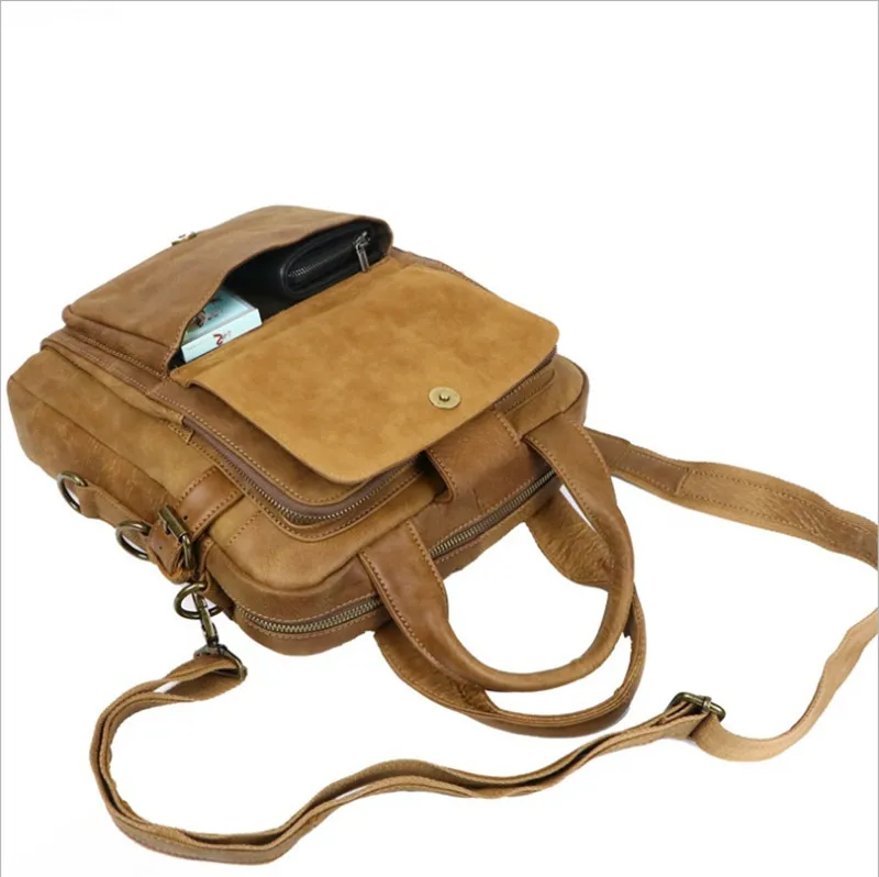 ALAVCHNV original design new leather men's retro single shoulder diagonal cross-layer layer matte handbag 6831 |