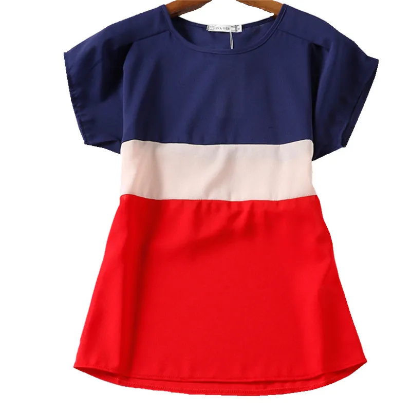 Женская шифоновая футболка в стиле пэчворк повседневная Летняя женская одежда