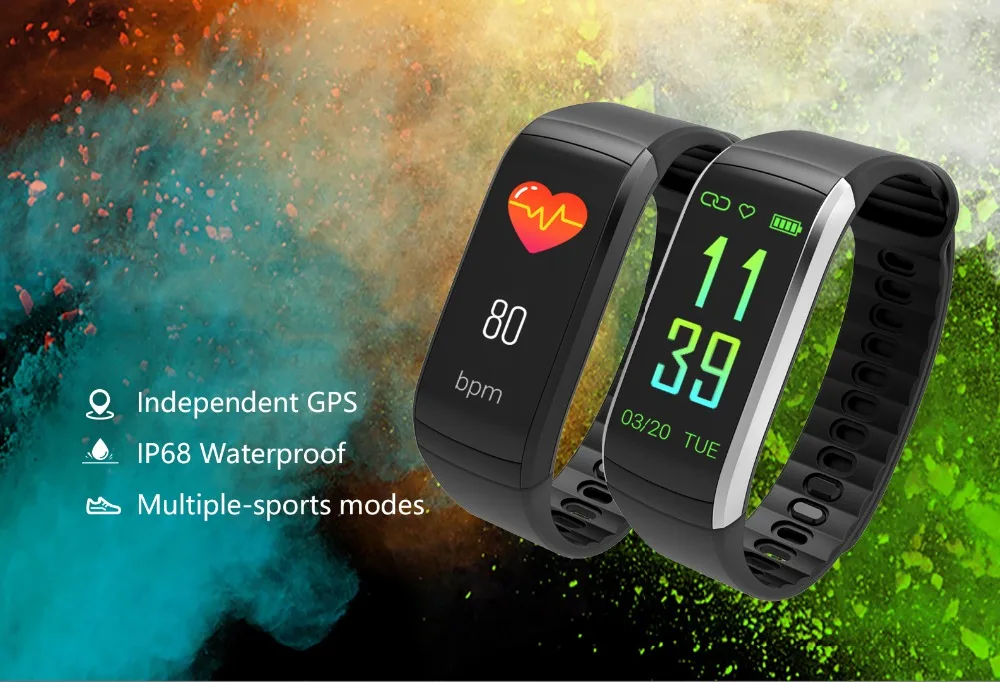 Лидер продаж IP68 плавание gps SmartBand фитнес-браслет с пульсометром трекер активности Смарт-браслет PK mi band 2 3