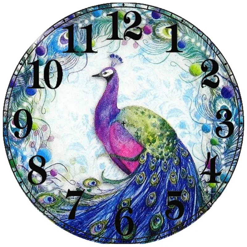 

Full Square/Round Drill 5D DIY Diamond Painting "Peacock clock" 3D Embroidery Cross Stitch Mosaic Decor Gift