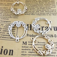 10pcspack point drill flower basket charms diy alloy jewelry accessories double hanging basket pendant earrings pendant yz204