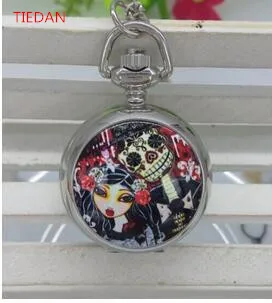 

Новый Стиль Серебро Тима Бертона Труп невесты карманные часы ожерелье кулон женщин мужчин лучший подарок