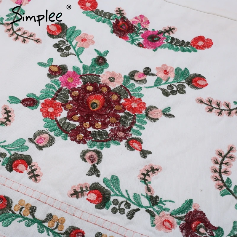 женская юбка Simplee с цветочной вышивкой винтажная повседневная карандаш для