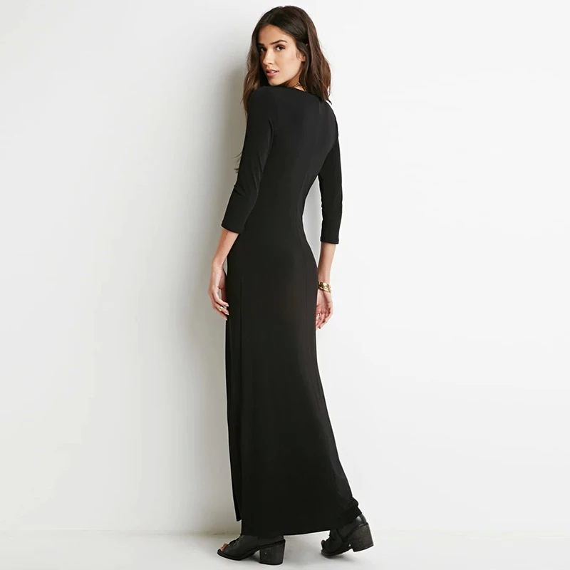2017 spring and summer fashion elegant sexy side split deep V female Dress | Свадьбы и торжества