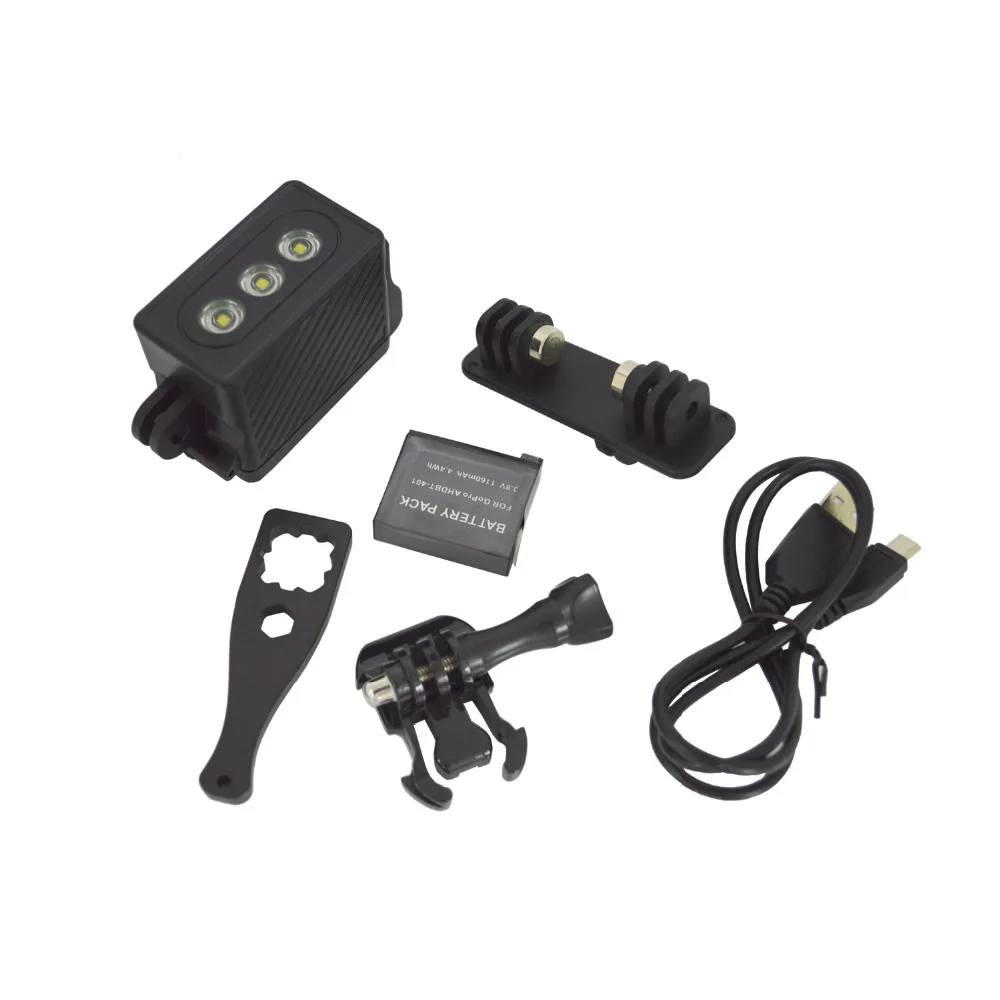 Водонепроницаемая светодиодная лампа для подводного дайвинга Спортивная GoPro Hero 6