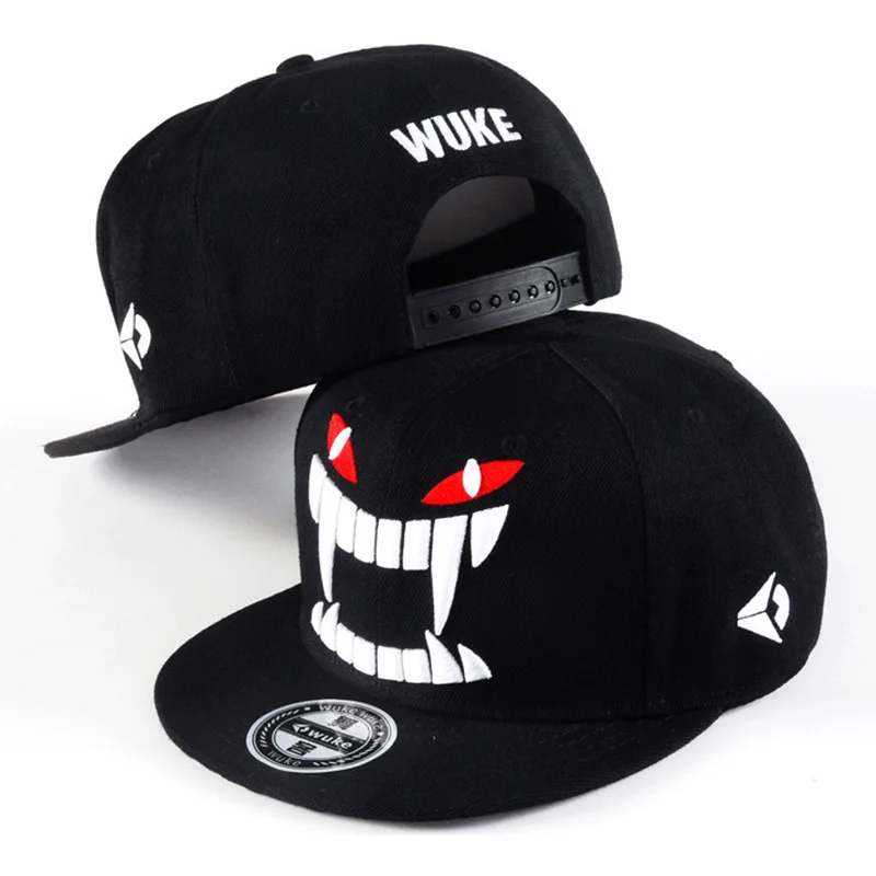 Клыки демона с вышивкой из материала на основе хлопка карнизы и хип хоп кепки Для