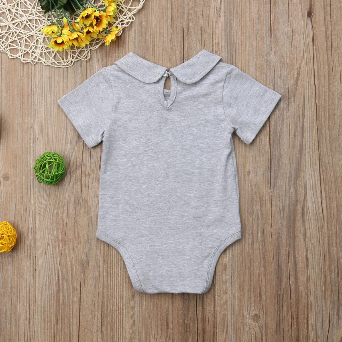 Однотонное боди с коротким рукавом для младенцев девочек и мальчиков комбинезон