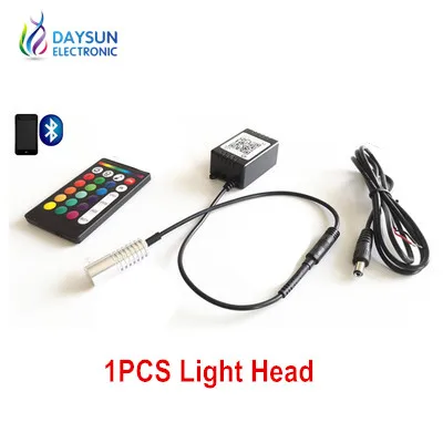 1PCS Light Head RGB светодиодный оптоволоконный светильник источник 1 шт./2 шт./4 шт./5 шт./6 шт. светильник головки 5 V-24 V Вход для автомобиля режим воспроизведения музыки RF Управление - Испускаемый цвет: 1PCS Light Head